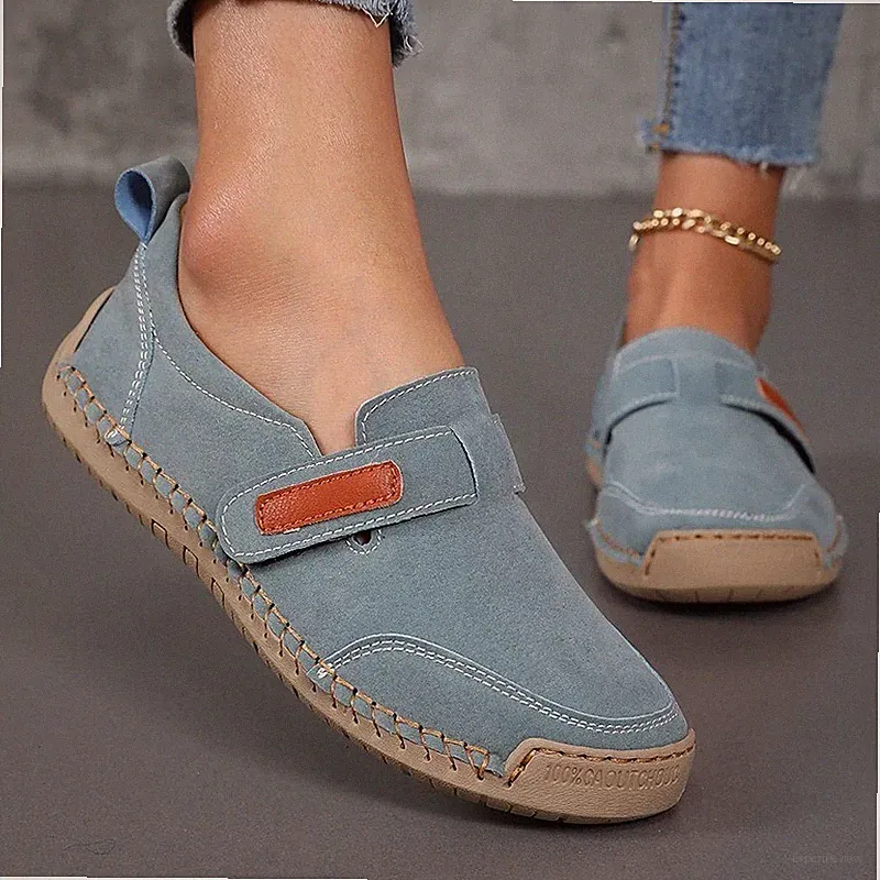 Handgefertigte Lederschuhe Damen Freizeit Slipper Halbschuhe bequeme Mokassins UK