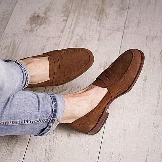 Handgefertigte reine Wildleder braune formelle Mokassins elegante Halbschuhe Slipper Schuhe für Männer
