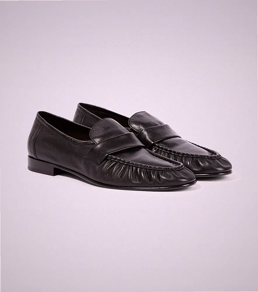 Handgefertigte schwarze weiche Lederhalbschuhe Slipper für Herren - alle Größen verfügbar