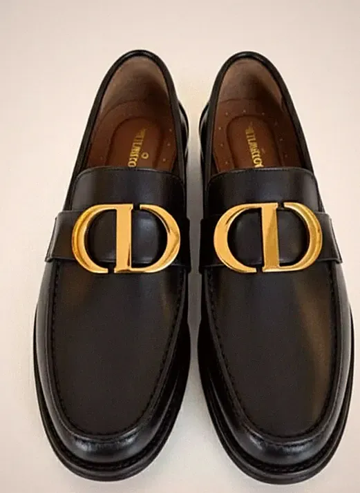 Handmade Men’s Black Leather Loafers Formal Office Dress Slip-On Shoes