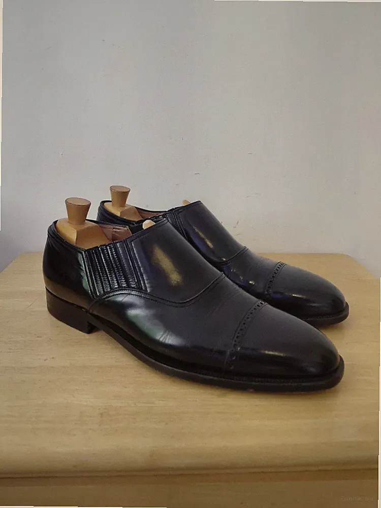 Harrods Fratelli Rossi Schuhe 8,5 schwarz Halbschuhe Lazyman Leder Englisch London