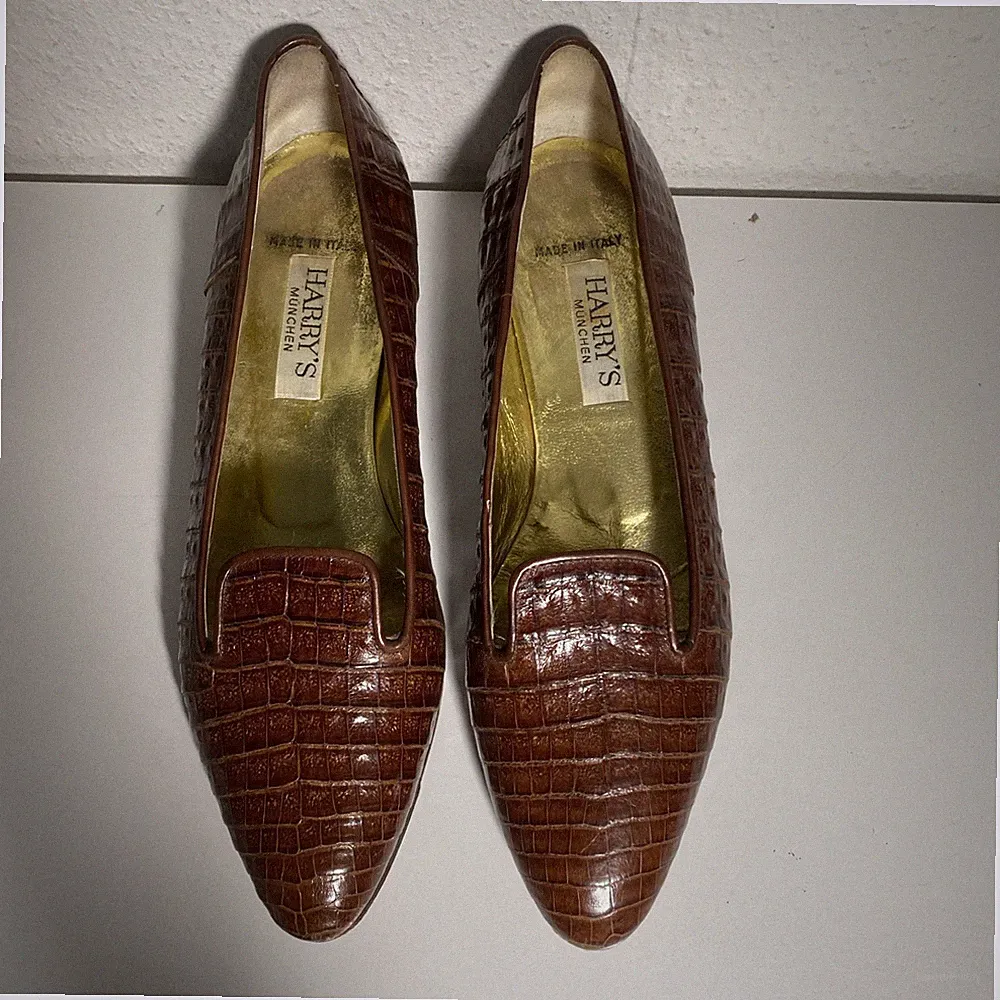 HARRY´S MÜNCHEN Schuhe Loafer Damen EU 39 Krokodil Leder Made in Italy