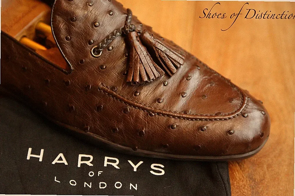 Harrys Of London Braun Straußenleder Schuhe Halbschuhe Herren UK 12 F US 13 E...