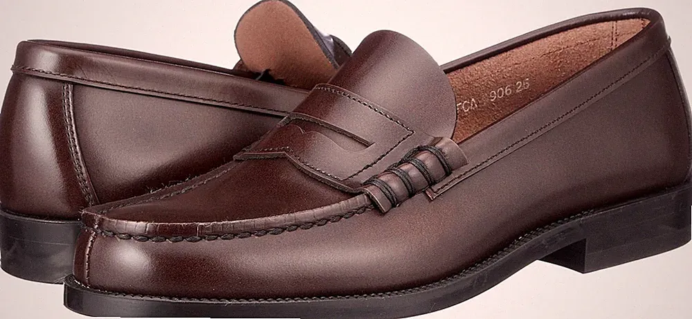 HARUTA 906 Leder Penny Loafer 3E Dunkelbraun Herrenschuhe Hergestellt in Japan