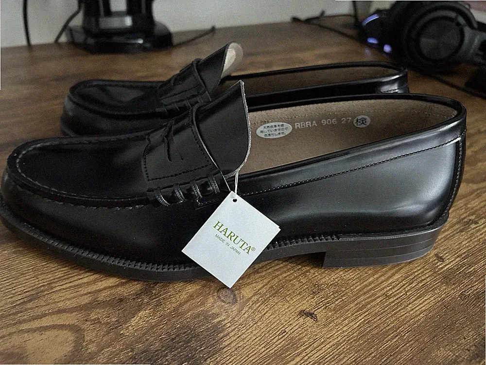 HARUTA Herren Penny Loafer 906 Leder Schwarz Gr 27 [EU-Size 42-43] Made in Japan