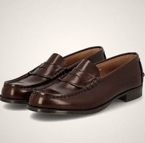 HARUTA Penny Loafer 304 Leder Schuhe EE Braun Traditional Basic Style Damen