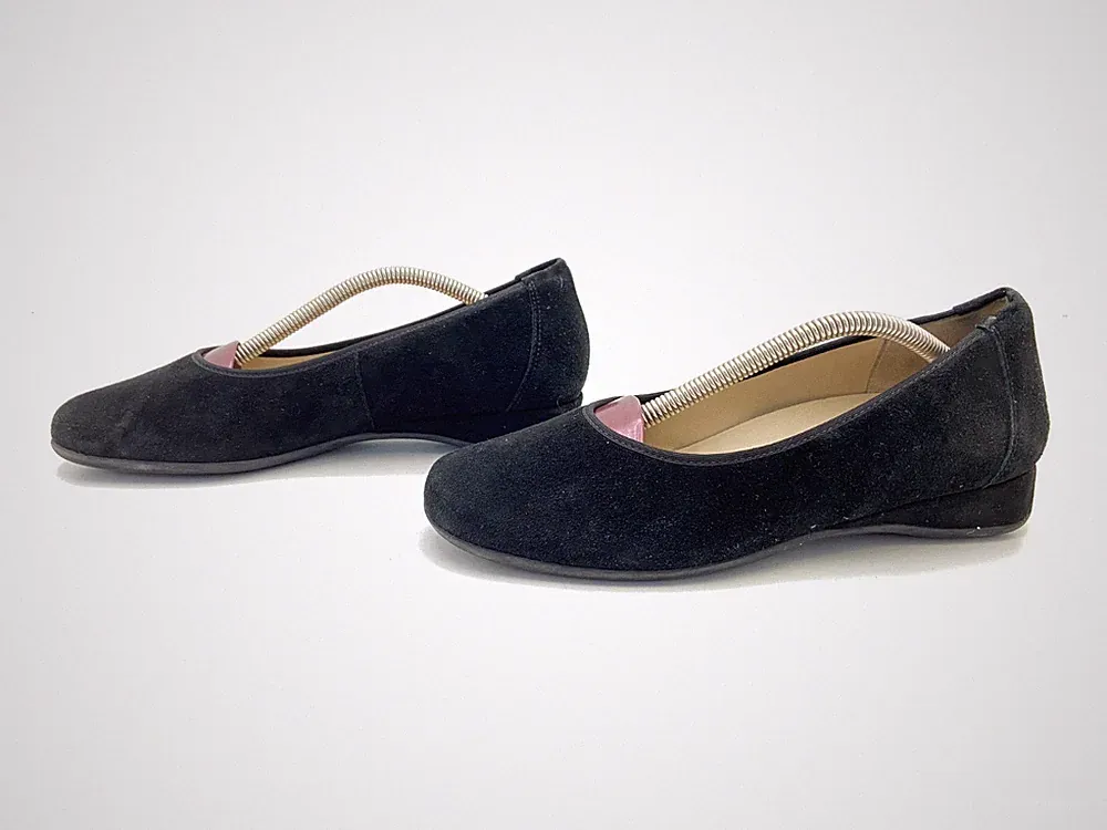 Hassia Damen Halbschuhe Slipper Loafers Comfort Schwarz Gr. 37,5 (UK 4,5)