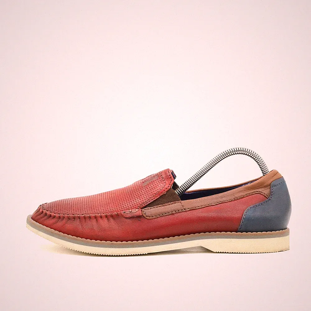 HECHTER Herren Loafer EU 43 Mokassin Rot Leder Atmungsaktiv Loafer/Mokassin