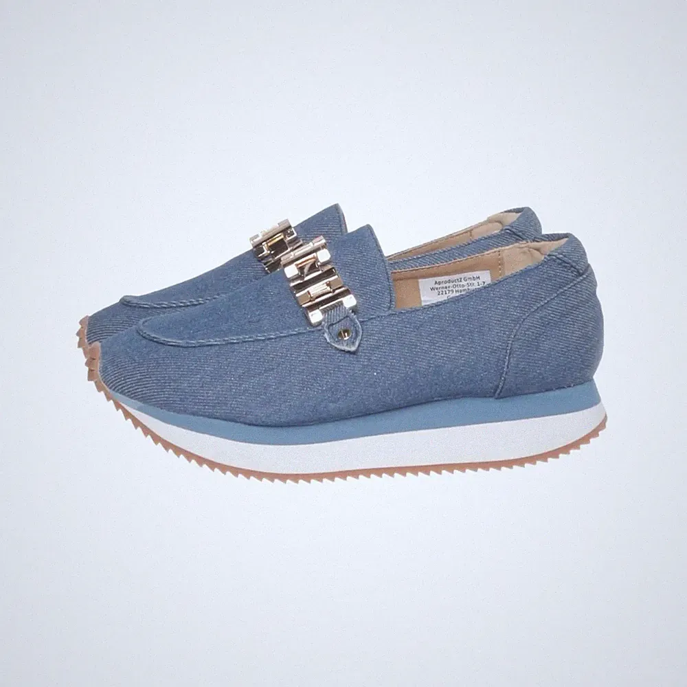 Heine, Loafers, Größe: 36, Leder, Blau, Damen #wU3