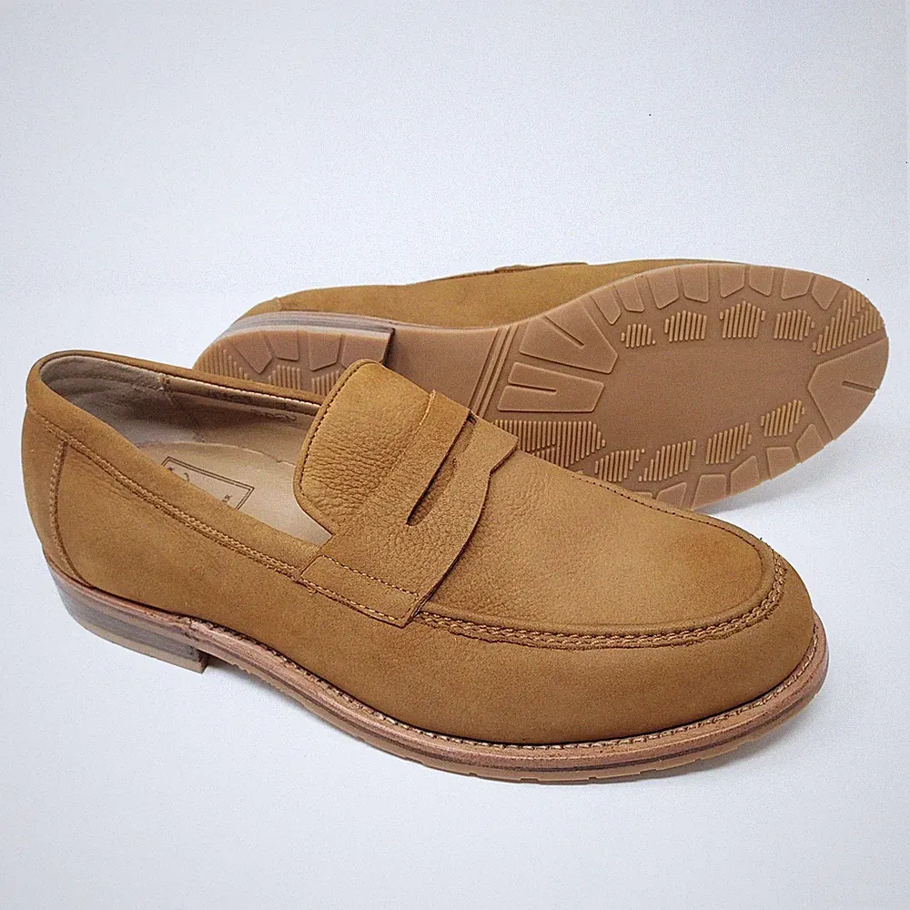 Heinrich Dinkelacker 4708 Wien Plain BD Penny Loafer Natur Nubuk EU 41,5 UK 7,5