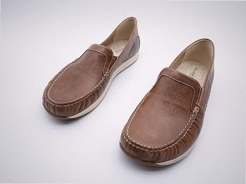 HELVESKO Damen Mokassin Slipper Halbschuh Loafer braun Gr 41 EU Art 37011-50