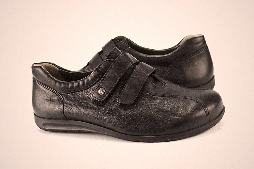 Helvesko Gr.43 Damen Komfort Halbschuhe Slipper Loafers Leder Schwarz TOP R 745