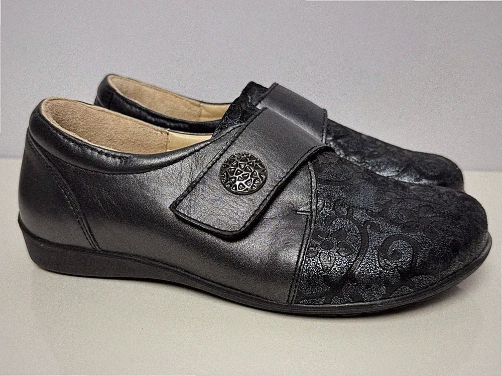 Helvesko Halbschuhe Gr 35 Klettverschluss Schuhe Slipper Loafer 8052