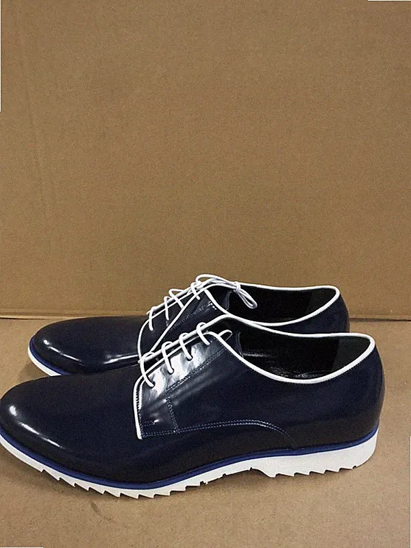 Hemsted & Sons Herren Derby Halbschuhe, Blau/Weiß, EU 44