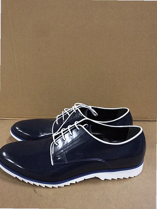 Hemsted & Sons Herren Derby Halbschuhe, Blau/Weiß, EU 44