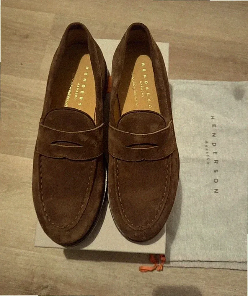 Henderson Baracco Penny-Loafer, Wildleder Suede