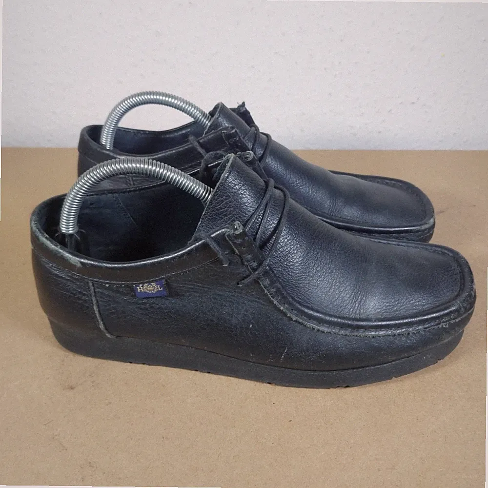 HENRI LLOYD schwarze Leder Halbschuhe Schuhe Smart Freizeit Größe UK 8 gebraucht