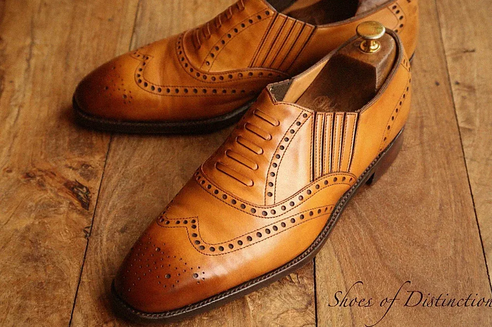Hergestellt in England hellbraun Leder faule Schuhe Halbschuhe Herren UK 9 US 10 E 43