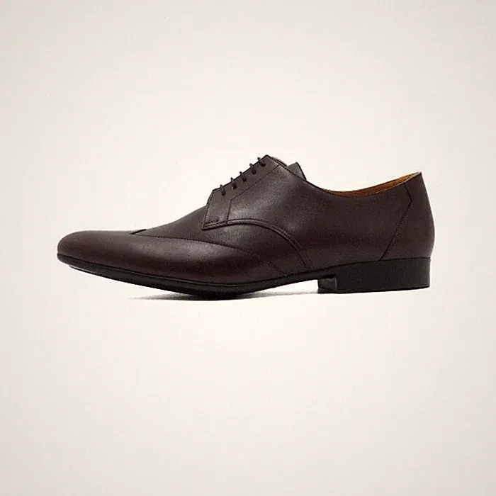 Hermes Braun Leder Derby Herren Halbschuhe 61166 152867109 [U]