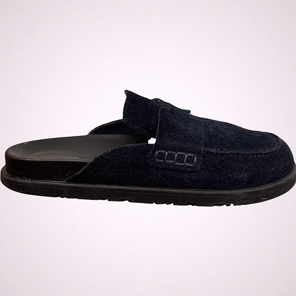 Hermes Herren Go Pantolette Halbschuhe Navy Größe UK 7 / EU 41