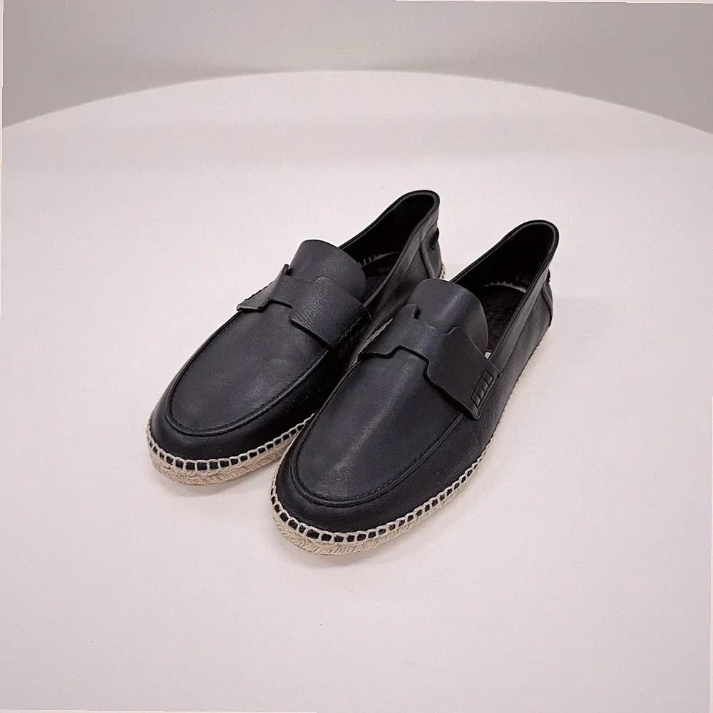 Hermes Leder Halbschuhe schwarz 158435924 [U]