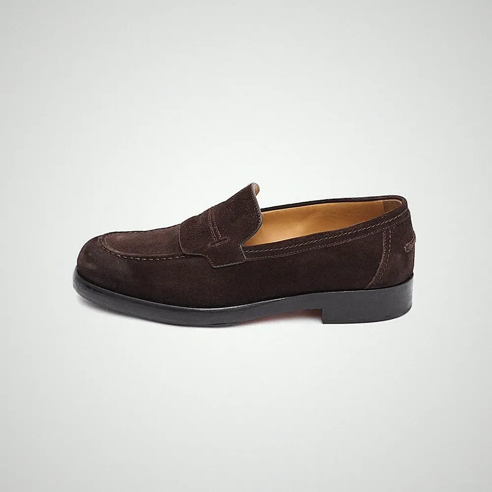 Hermes Wildleder H Logo Mokassin Herren Halbschuhe 40,5 154853767 [U]