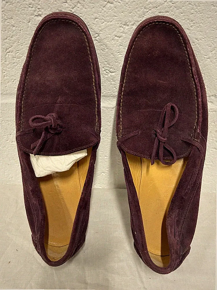Hermes Wildleder Loafer Mokassin Dark Plum Größe 42,5 EUR Gebraucht