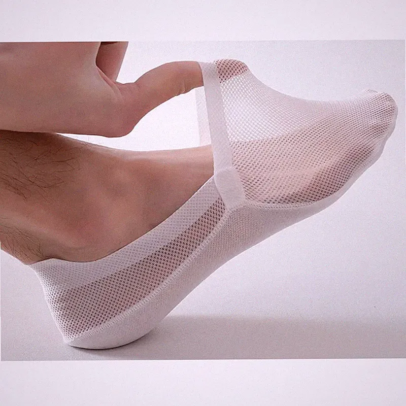 Herren 3 Paar unsichtbare tief geschnittene Socken atmungsaktiv rutschfest Sommer Netz dünn UK