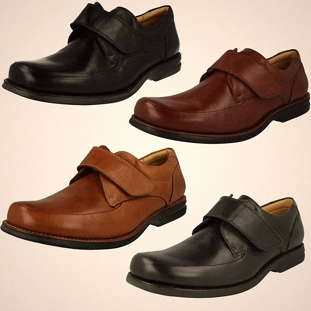 Herren Anatomisch Leder Smart Leger Klettverschluss Halbschuh Schuhe Tapajos