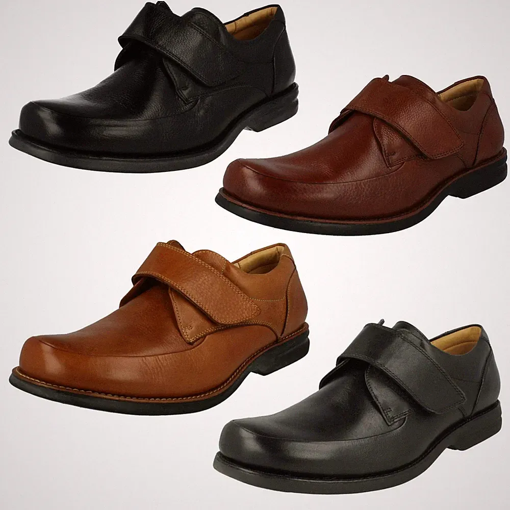 Herren Anatomisch Leder Smart Leger Klettverschluss Halbschuh Schuhe Tapajos