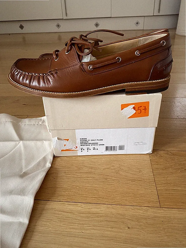Herren Bally Rimion Braun Leder Boot Deck Schuhe Halbschuhe Größe UK 8,5 NEU IM KARTON