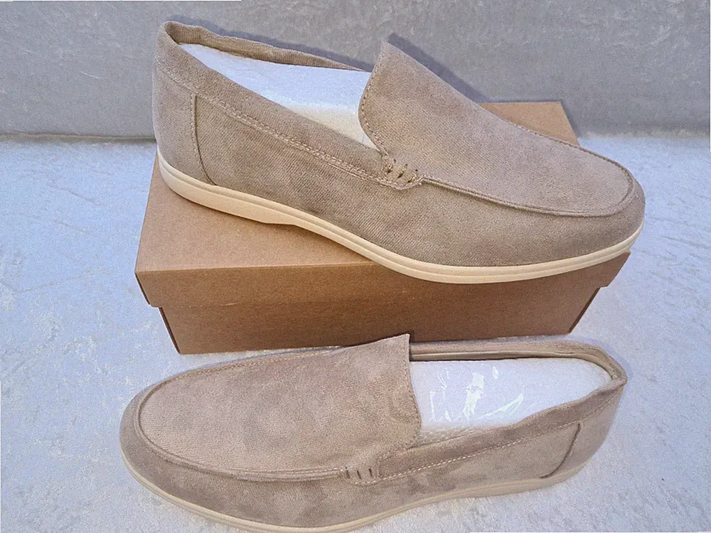 Herren Beige Wildleder Louis TM Loafers Slipper Freizeit Gr. 45