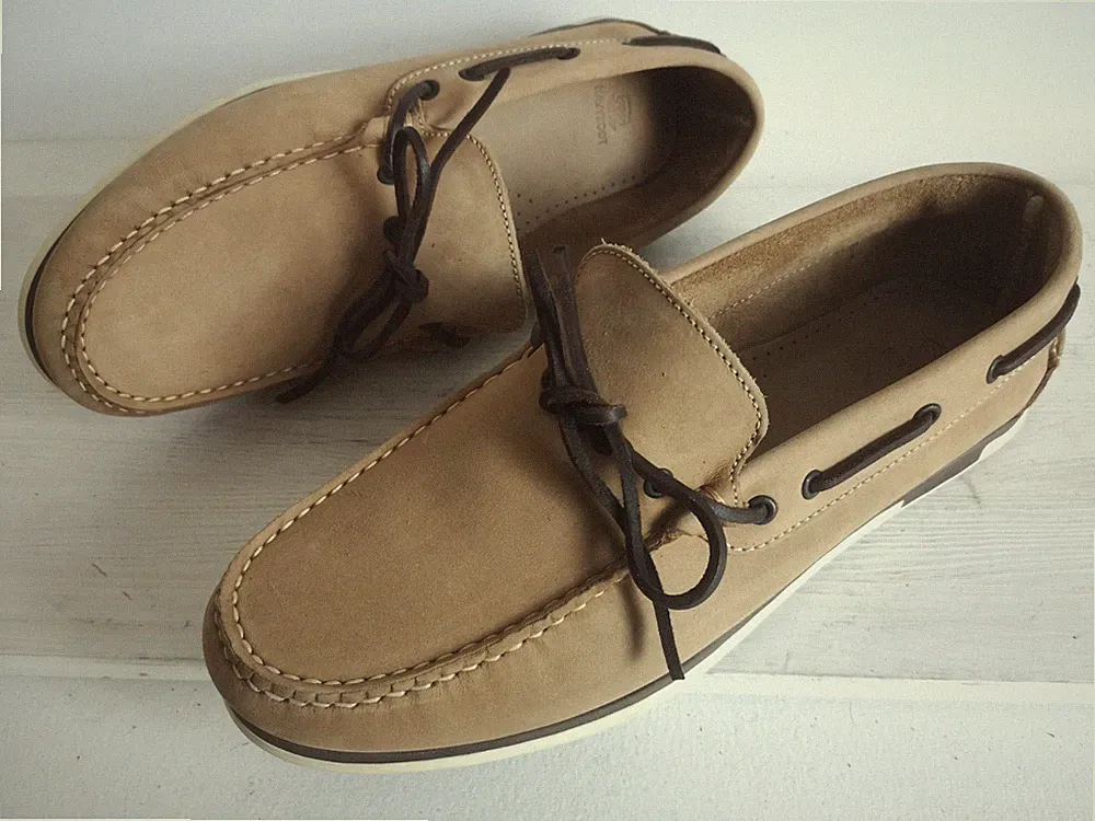 Herren Boot Schuhe Mokkasins Bootsschuhe Loafers NAVYBOOT Gr 44 beige Leder