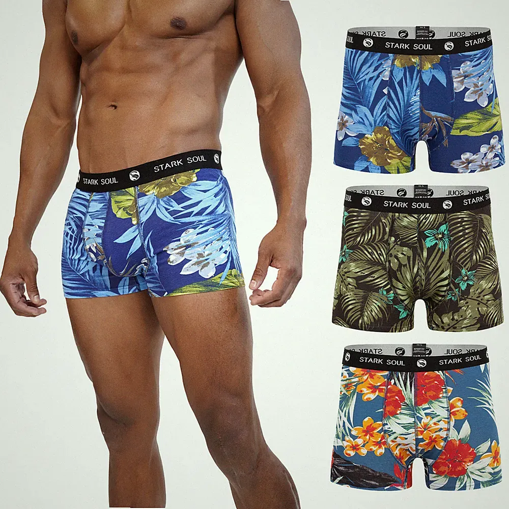 Herren Boxershorts 3er Pack Stark Soul® Hawaii Retro Baumwolle Neu mit Etikett