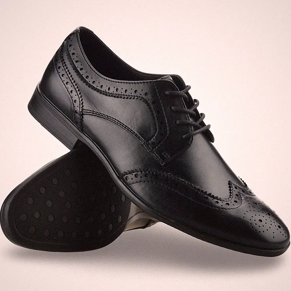 Herren Brogues Smart Leger Schnürschuhe Formell Oxford Schule Arbeit Büro Schuhe Größe