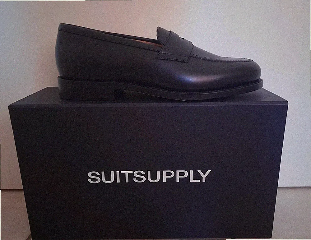 Herren Business-Schuhe Loafer Echt Leder Schwarz 42 Neu - OVP