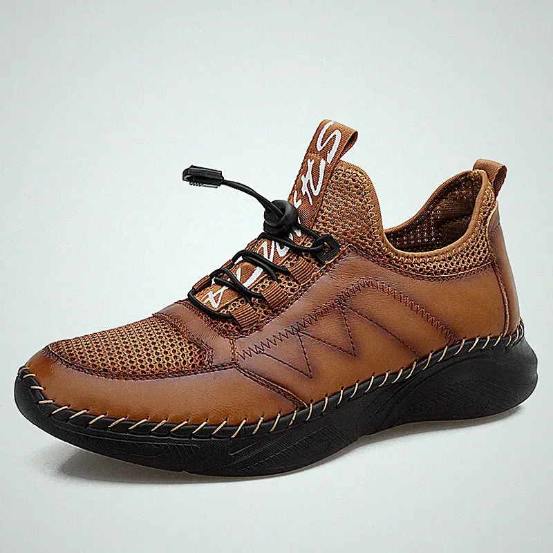 Herren Casual Loafer Bequeme Echtleder Mokassin Wohnungen Schuhe Outdoor Sneaker