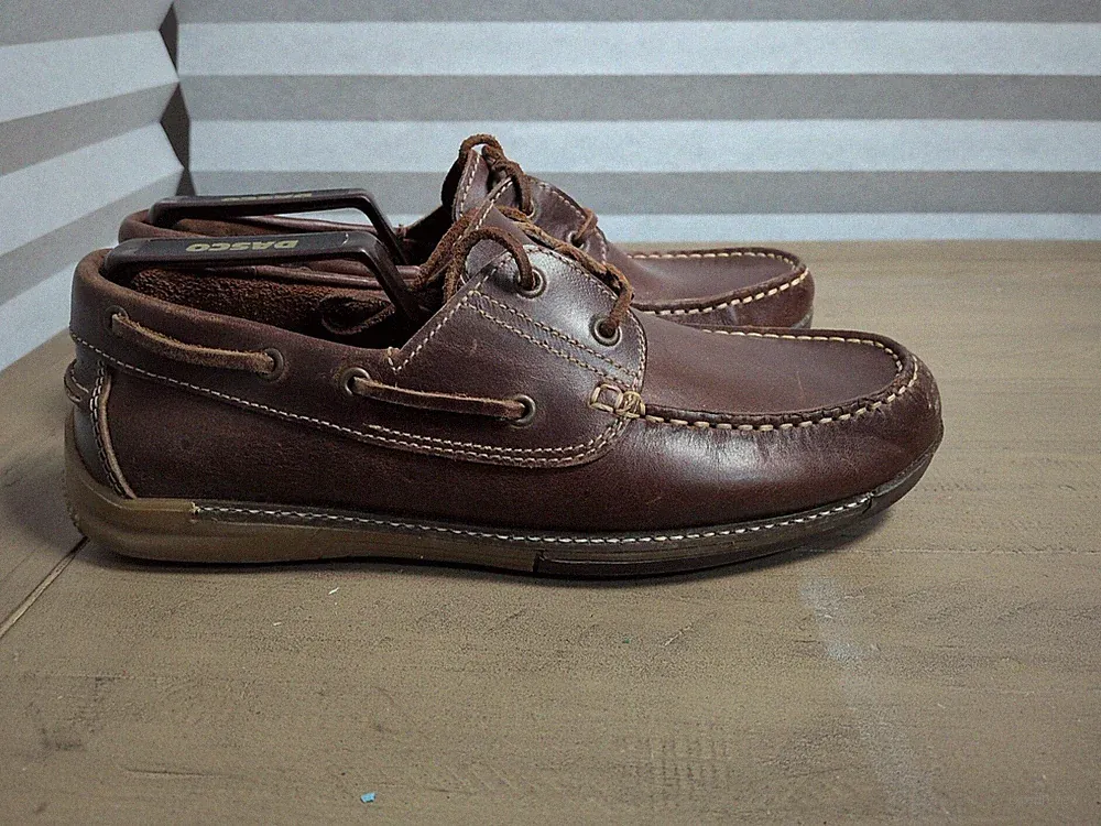 Herren Clarks Braun Leder Bootsschuhe UK 7,5 Deck Schuhe Freizeit Mokassins Halbschuhe