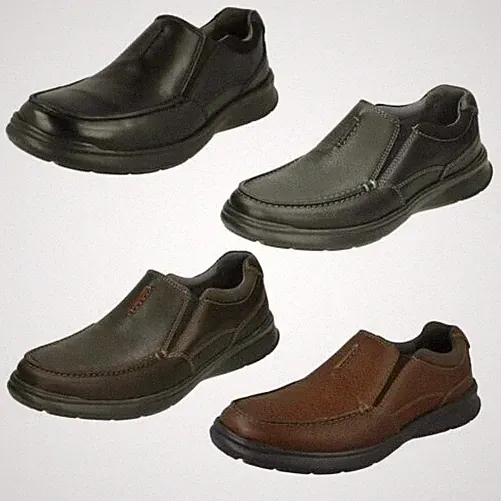 Herren Clarks Casual Slip-On Lederschuhe Cotrell Free Loafer