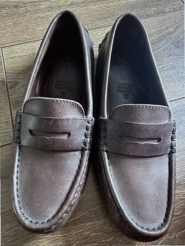 Herren Clarks Driving Halbschuhe dunkelbraun Leder UK Größe 10 neu & ungetragen