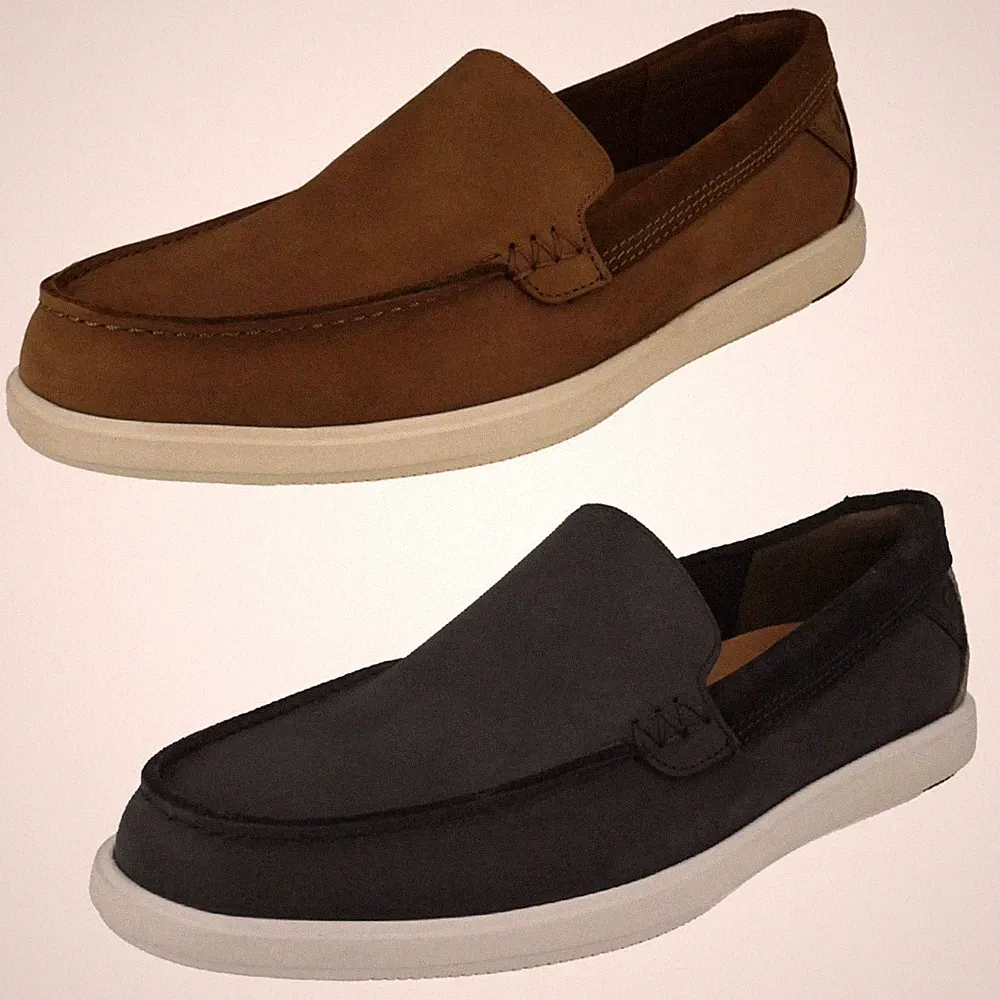 Herren Clarks Entspannter Stil Mokassin Halbschuhe Schuhe Bratton Loafer