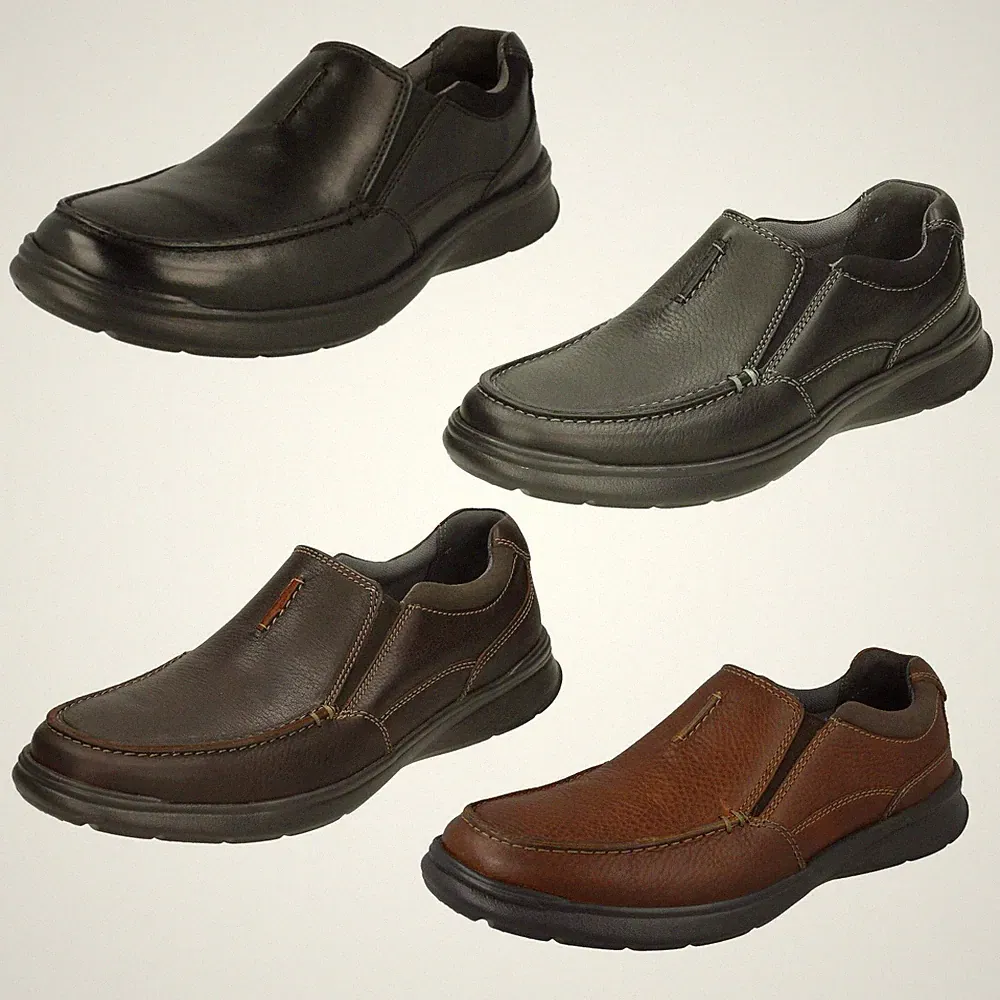 Herren Clarks Freizeitschuhe Cotrell Slip On Leather Loafer