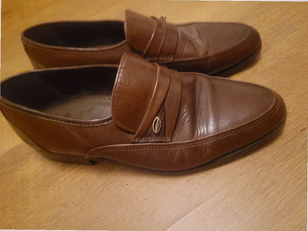 HERREN CLARKS HALBSCHUH COGNAC BRAUN UK9 LEDER