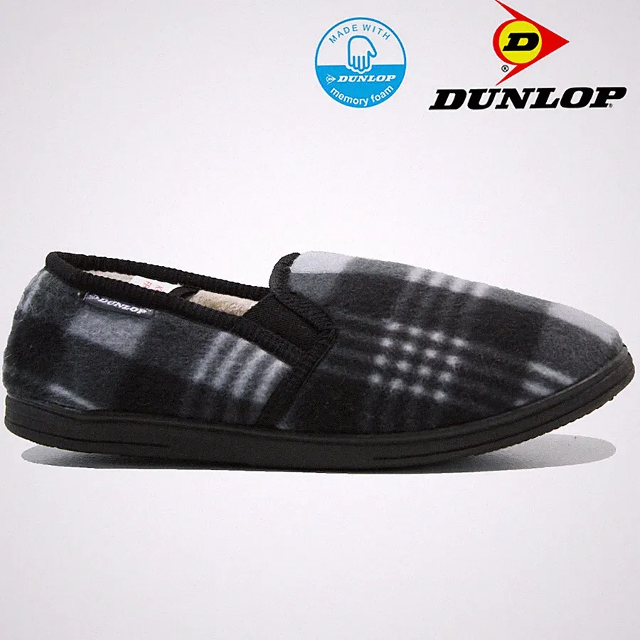 HERREN DUNLOP MEMORY FOAM HAUSSCHUHE HALBSCHUHE FELL GEFÜTTERT DOPPELZWICKEL WINTERSCHUHE GRÖSSE