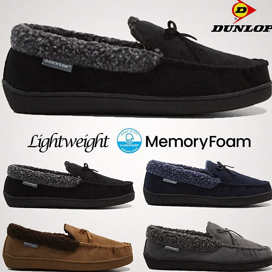 HERREN DUNLOP MEMORY FOAM MOKASSINS HAUSSCHUHE HALBSCHUHE WILDLEDER FELL WINTERSCHUHE GRÖßE