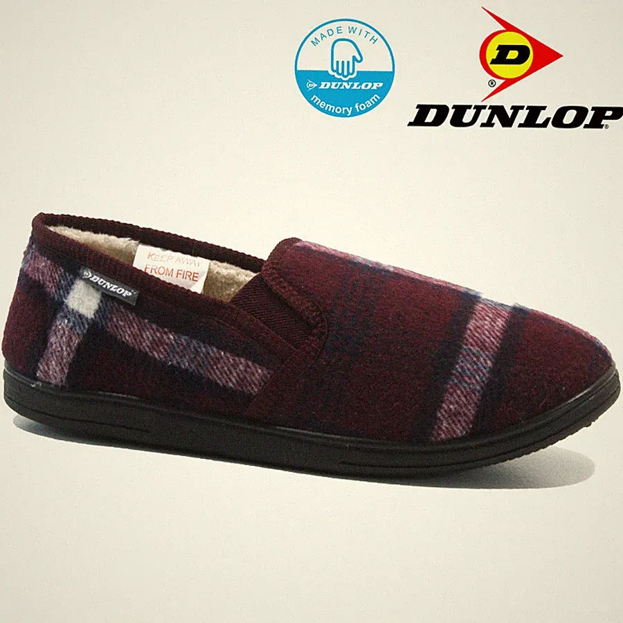 HERREN DUNLOP MEMORY FOAM PLIPPER HALBSCHUHE PELZ GEFÜTTERT DOPPELZWICKEL WINTERSCHUHE GRÖSSE