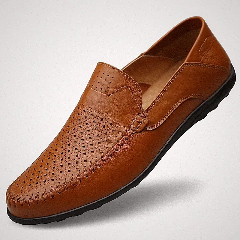 Herren Echtleder Halbschuhe Atmungsaktiv Slipper Leger Formell Mokassin Schuhe UK