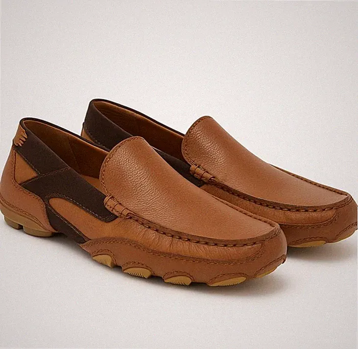 Herren Echtleder Halbschuhe Freizeit Mokassin Wandern Fahren Slipper Schuhe Größe