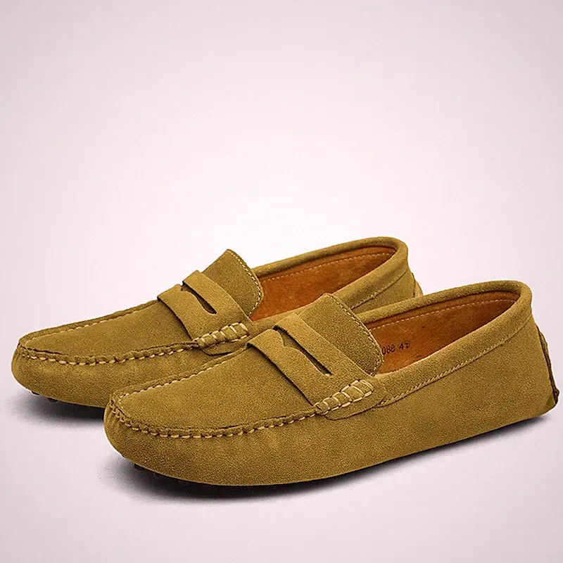 Herren Elegant Halbschuhe Wildleder Penny Loafers Gemütlich Fahrschuhe Slippers