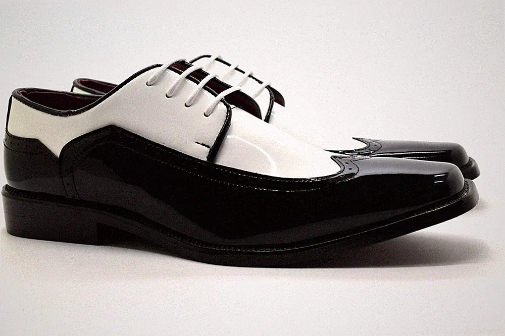 Herren Formell Lack Glänzend Party Brogue Oxford Schnürschuhe Hochzeit Büro Elegant Schuhe